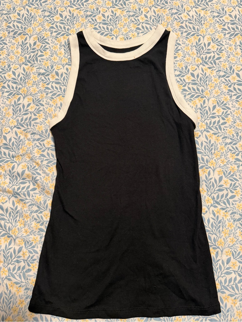 a new day Black Tank Top with white Trim